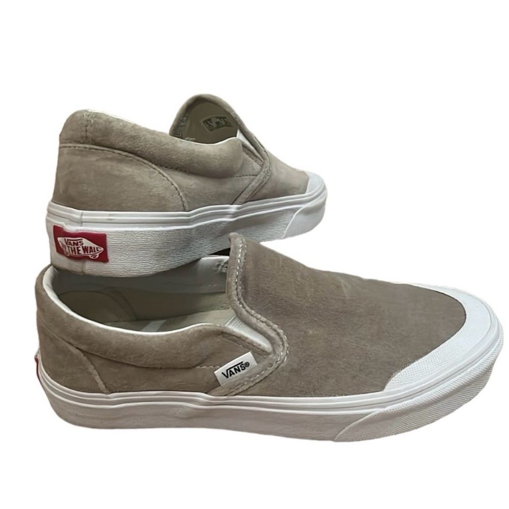 Vans Women Shoes Velvet Slip-On TC Gray/True White with Vans Box
